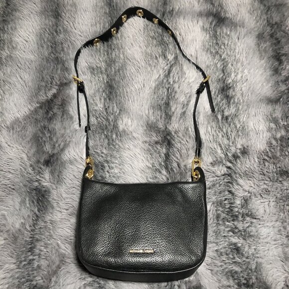 Michael Kors Handbags - MICHAEL KORS Medium Pochette Crossbody Bag With Black And Gold Hardware